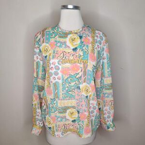 Chaus Vintage Floral Blouse Long Sleeve